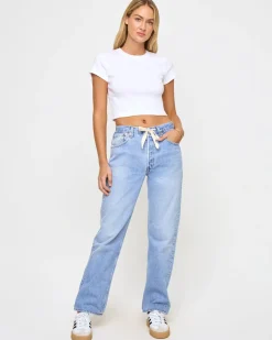 Clearance aligrace Baggy Drawstring Pant Denim|Bottoms