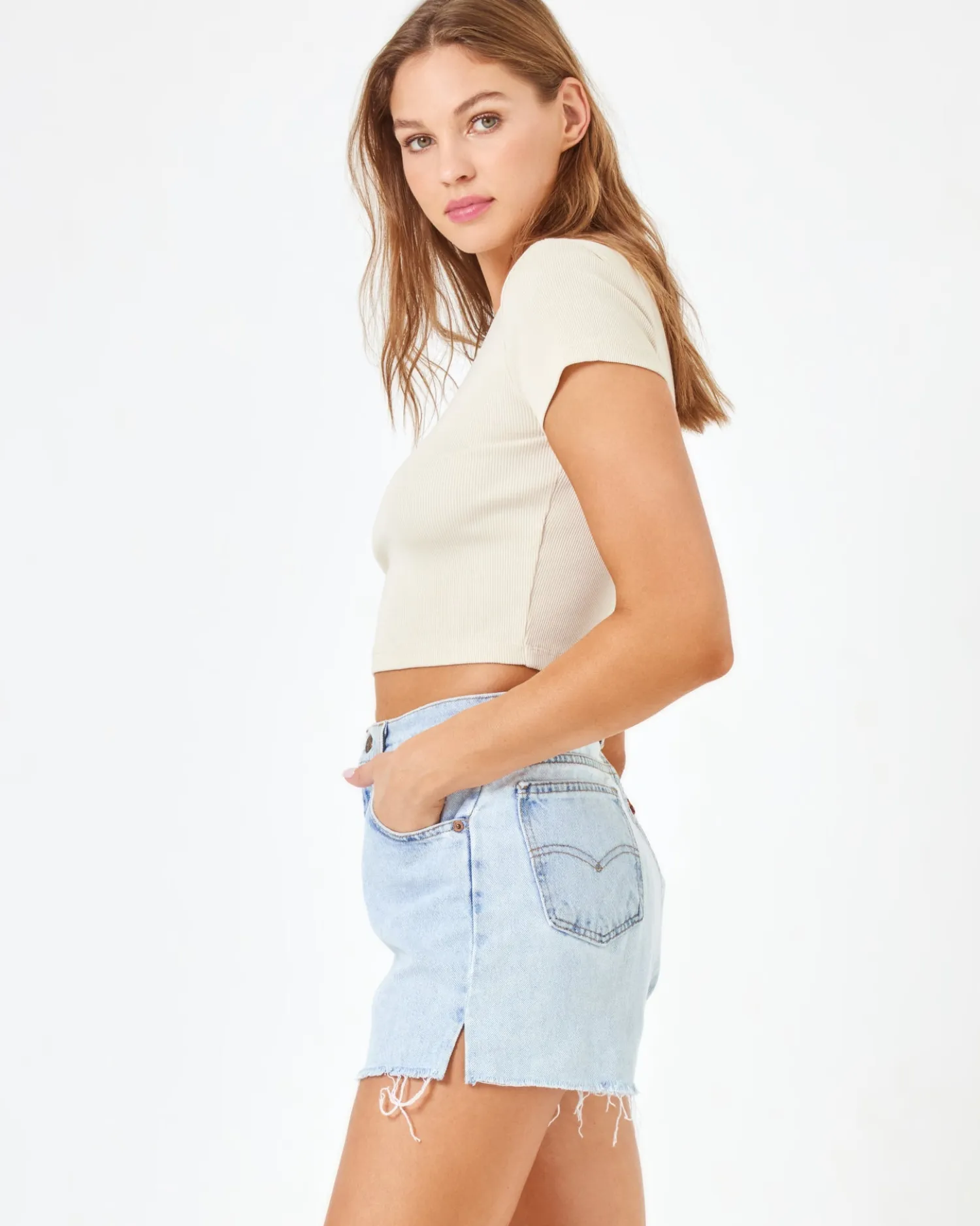 Hot aligrace Michelle Denim Short Denim|Bottoms