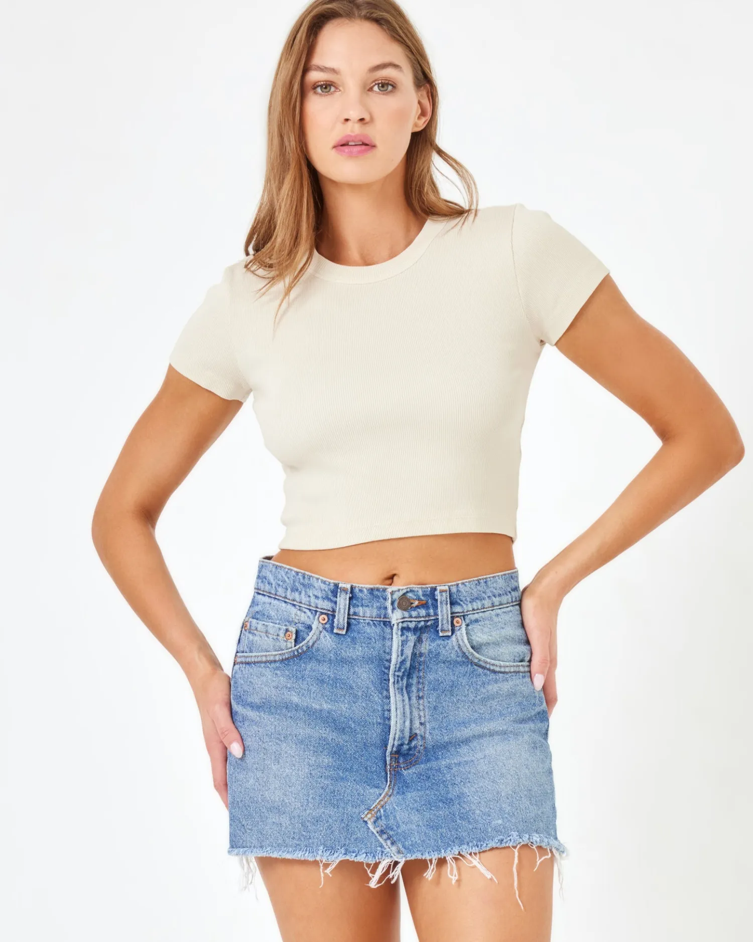 Hot aligrace Mini Skirt Denim|Bottoms