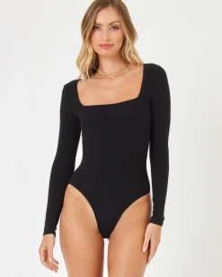 Hot Amore Bodysuit - Black Tops