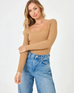 Best Amore Bodysuit - Camel Tops