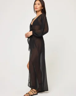 Discount Anna Cover Up - Black Cover-ups