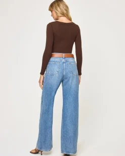 Fashion Ashlyn Long Sleeve - Espresso Tops|Basics