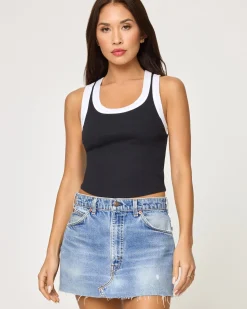 Discount Ash Tank - Black White Tops|Basics