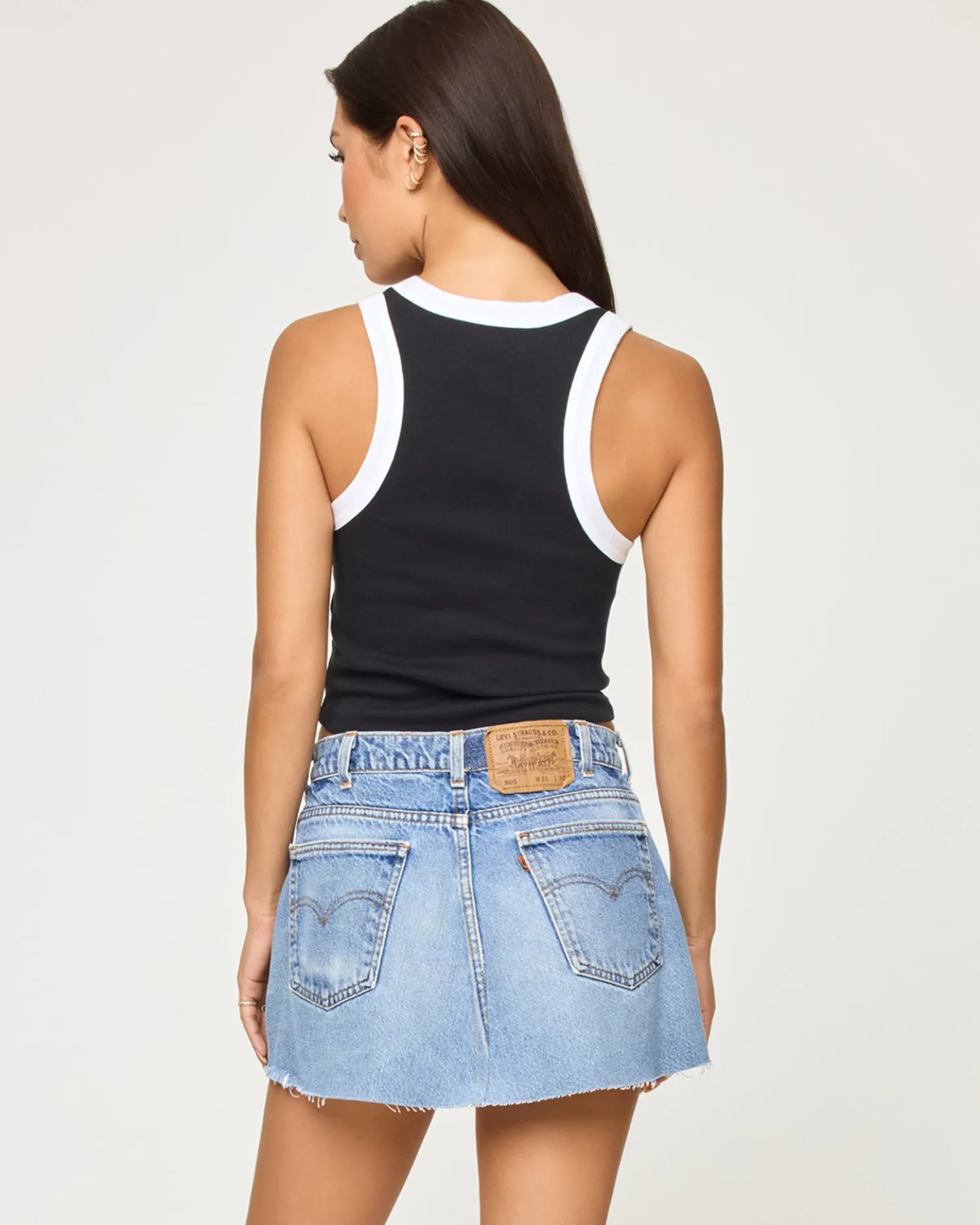 Discount Ash Tank - Black White Tops|Basics