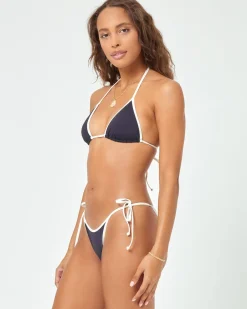 Hot Aspen Bikini Top - Black-Cream Triangle|Bikini Tops