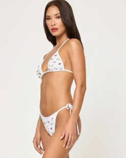 Hot Aspen Bikini Top - White Rosette Bikini Tops|Triangle