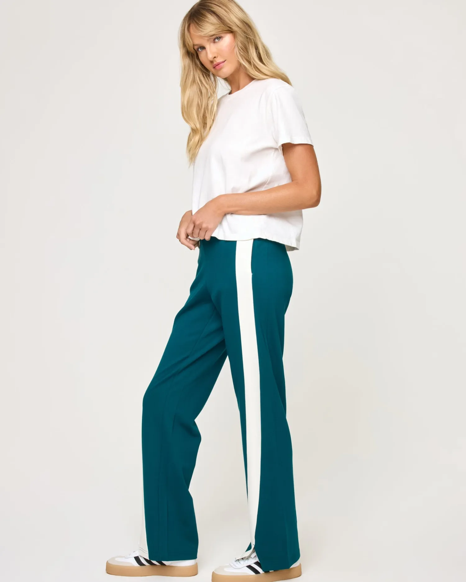 Sale Back To Back Pant - Deep Teal-Cream Bottoms|Bottoms