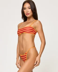 New Bekah Bikini Top - Sunset Stripe Bandeau|Bikini Tops