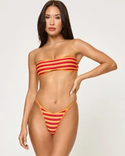 New Bekah Bikini Top - Sunset Stripe Bandeau|Bikini Tops
