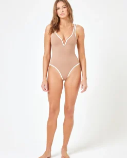 Online Coco One Piece Swimsuit - Saddle-Cream Classic|One Pieces
