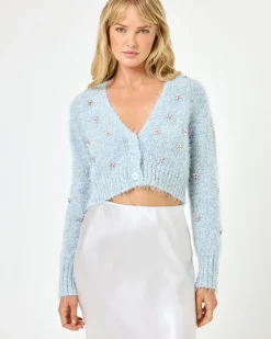 Hot Crystal Cardigan - Dove Sweaters