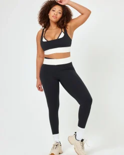 Clearance Division Legging - Black-Cream Bottoms
