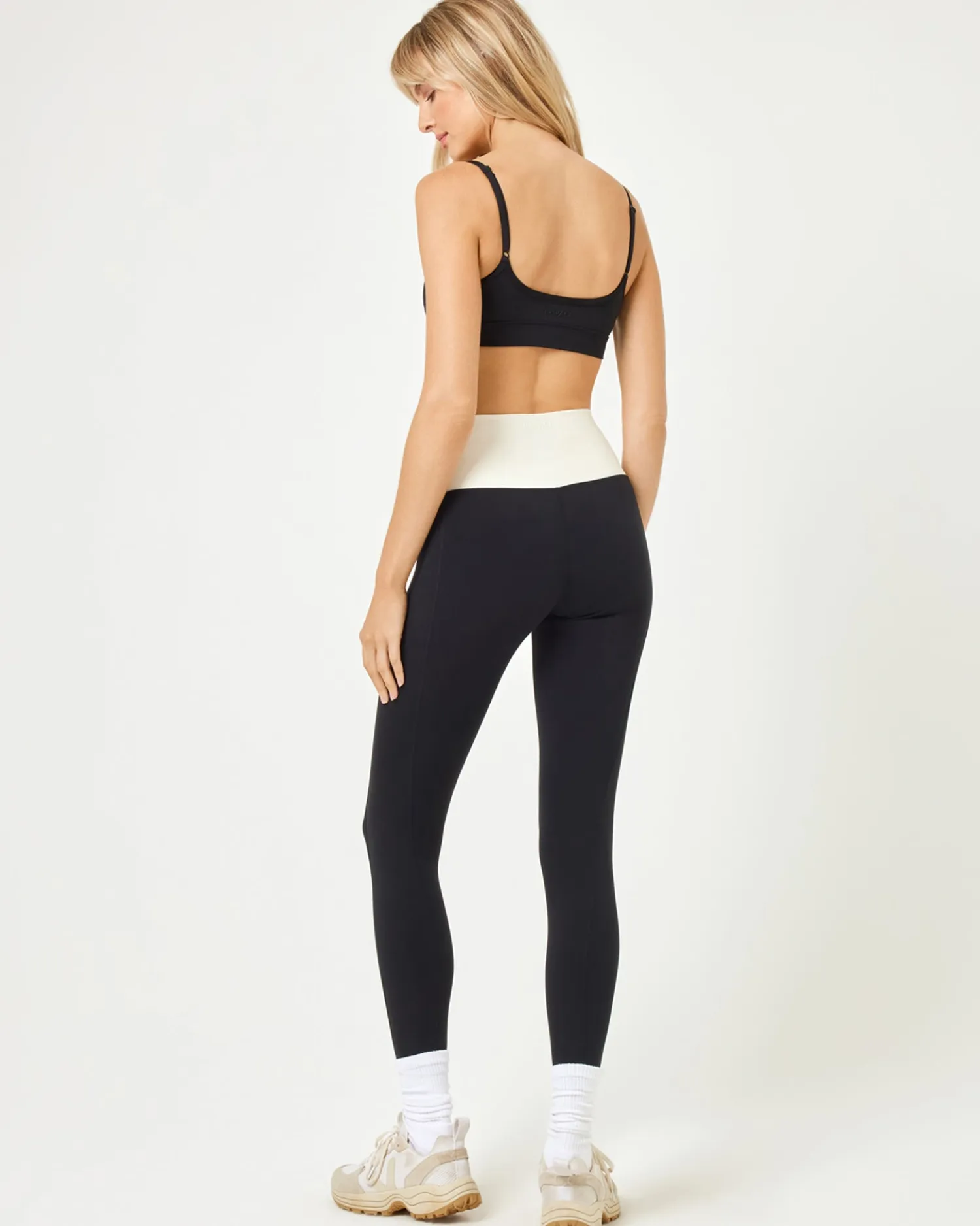 Clearance Division Legging - Black-Cream Bottoms