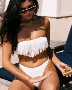 Outlet Dixie Bikini Top - White Bandeau|Bikini Tops