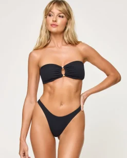 Online Donnie Bikini Bottom - Black Bitsy|Bikini Bottoms
