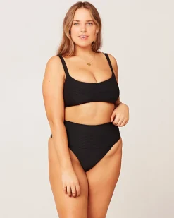 Sale Eco Chic Repreve® Jess Bikini Top - Black Bralette|Bikini Tops