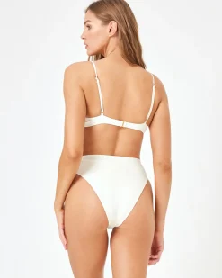 Hot Frenchi Bikini Bottom - Cream High Waist|Bikini Bottoms