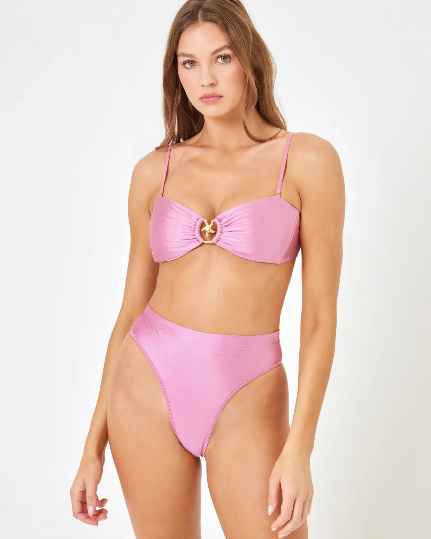 Fashion Frenchi Bikini Bottom - Pink Lady High Waist|Bikini Bottoms