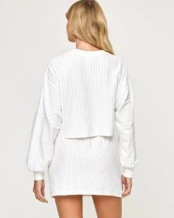 Online Half Court Pullover - White Tops & Bras|Sets