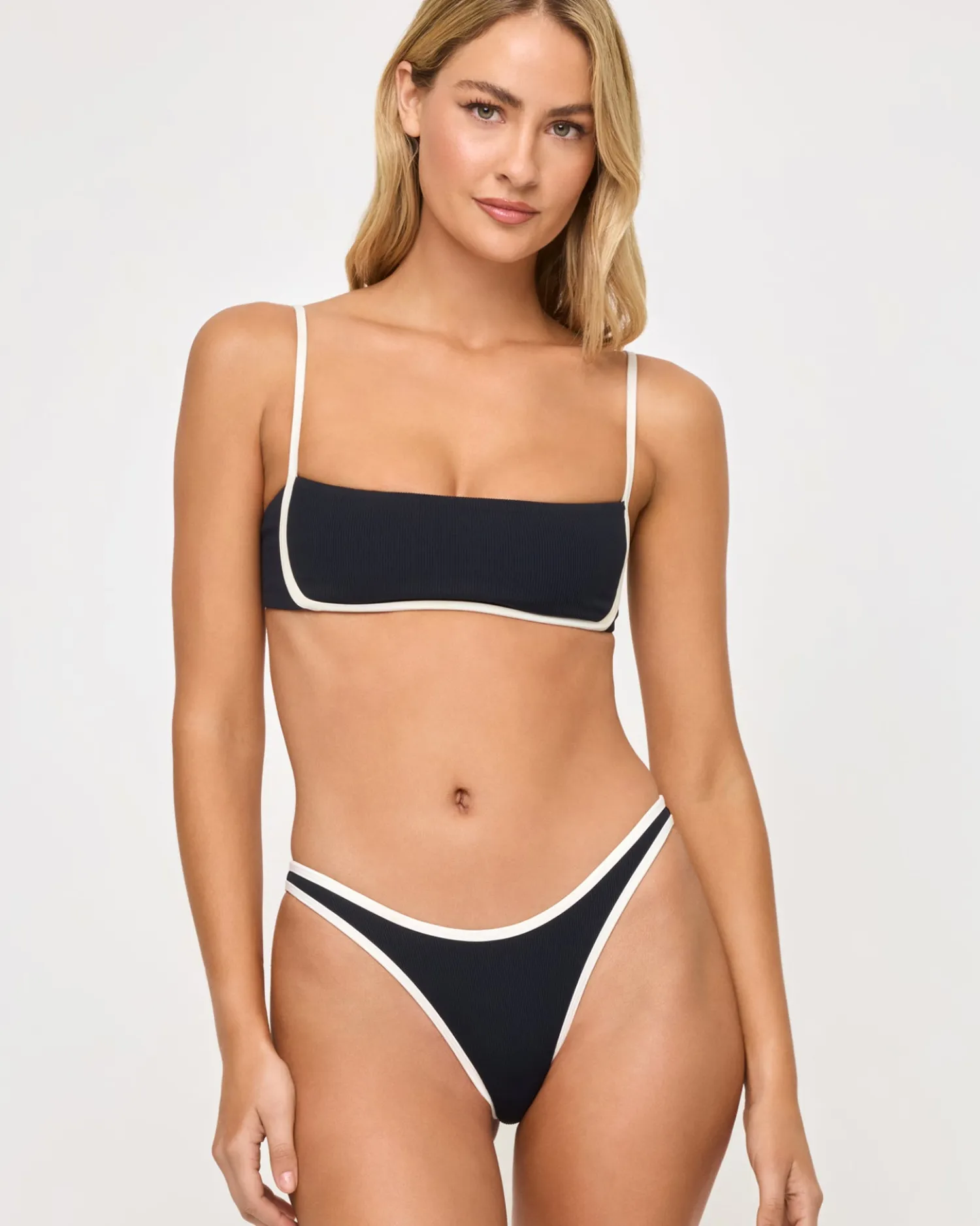 Sale Hazel Bikini Top - Black-Cream Bralette|Bikini Tops
