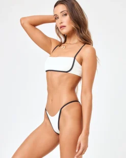 Outlet Hazel Bikini Top - Cream-Black Bralette|Bikini Tops