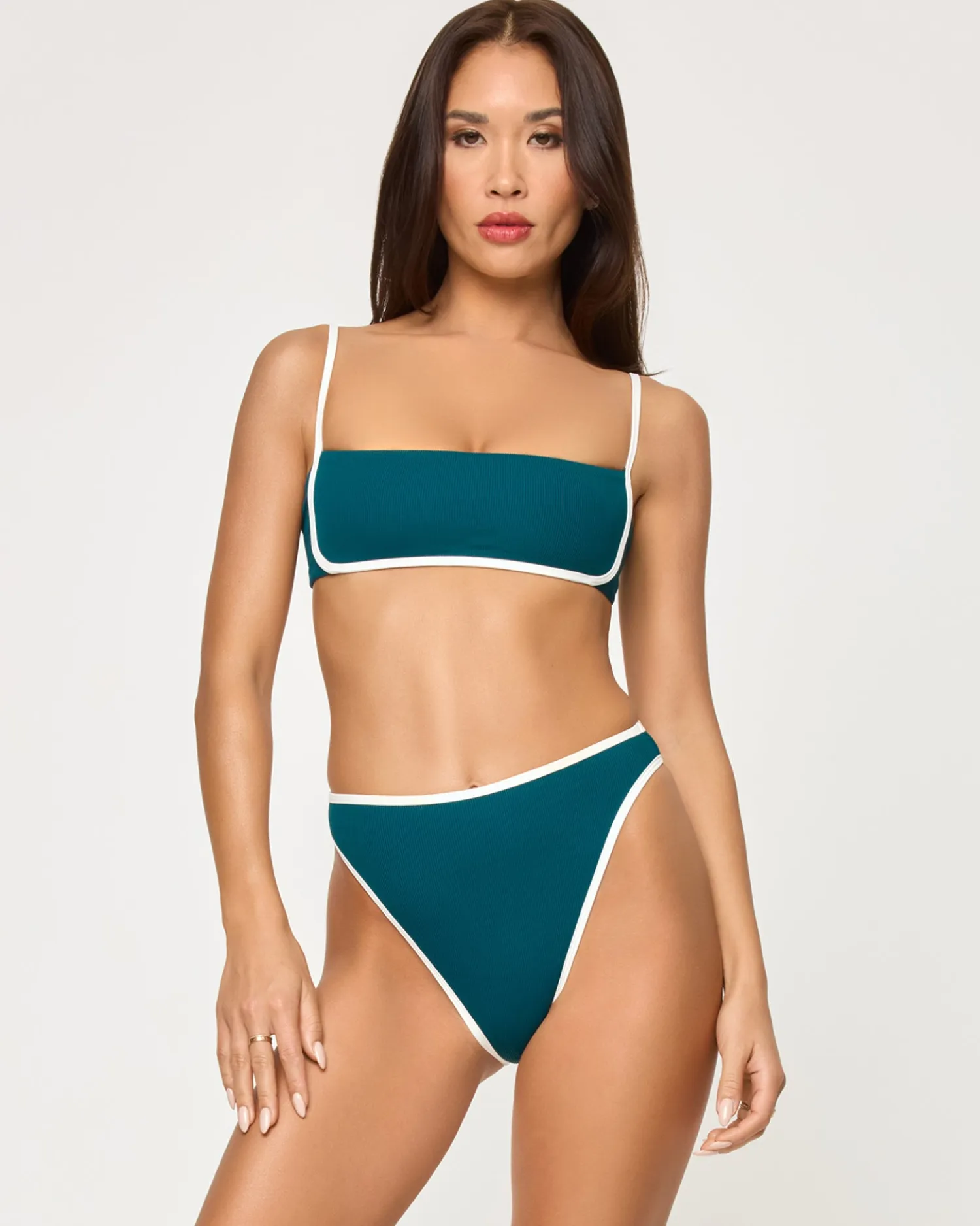Best Hazel Bikini Top - Deep Teal-Cream Bralette|Bikini Tops