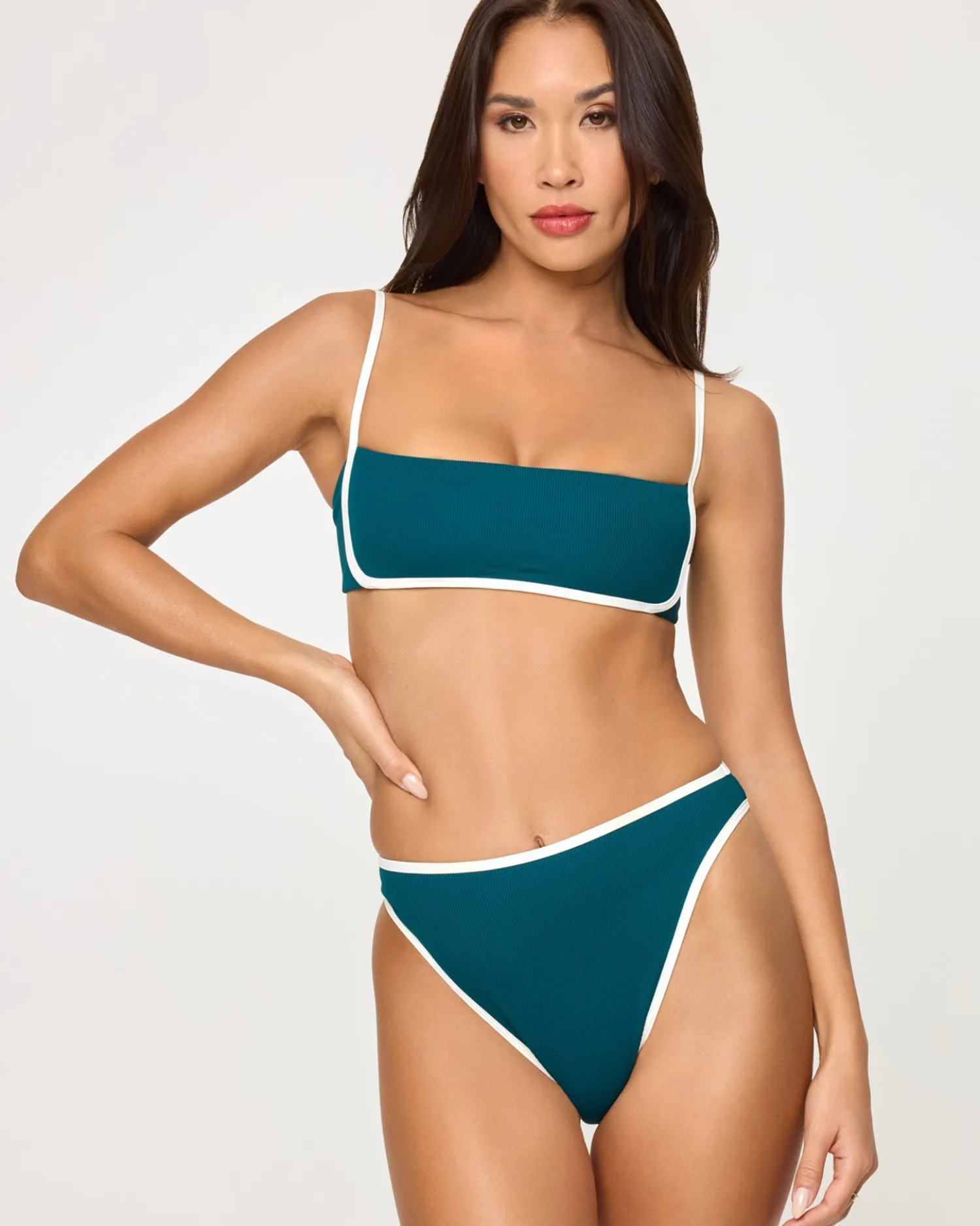 Best Hazel Bikini Top - Deep Teal-Cream Bralette|Bikini Tops