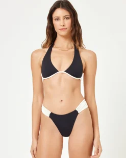 Fashion Isa Bikini Top - Black-Cream Underwire|Bikini Tops