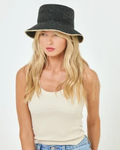 Discount Isadora Bucket Hat - Black Cream Hats
