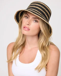 Hot Isadora Bucket Hat - Natural-Black Hats