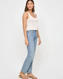 Hot Jeanie Pointelle Tank - Cream Tops