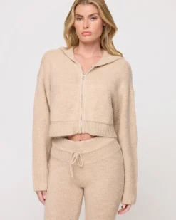 New Jet Set Hoodie - Heather Oatmeal Sets|Loungewear
