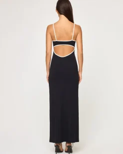 Fashion Jordana Dress - Black-Cream Dresses