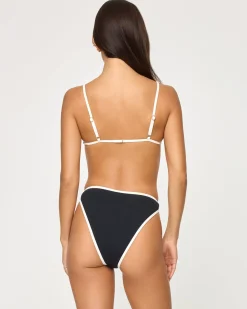 Best Kourt Bikini Bottom - Black-Cream High Waist|Classic