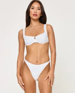 Online Leilani Bikini Bottom - White Bitsy|Bikini Bottoms