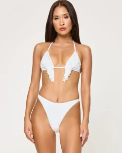 Online Leilani Bikini Bottom - White Bitsy|Bikini Bottoms
