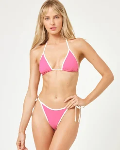 Hot Levy Bikini Bottom - Bubblegum Pink-Cream Bitsy|Bikini Bottoms