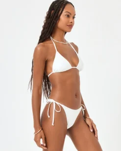 Clearance Levy Bikini Bottom - White Bitsy|Bikini Bottoms