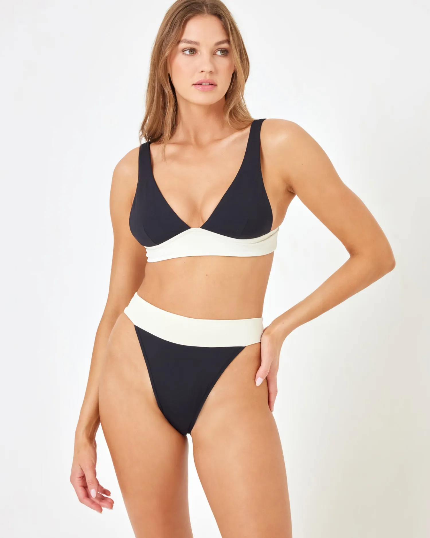 New Lola Bikini Bottom - Black-Cream Bitsy|Bikini Bottoms