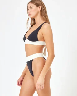 New Lola Bikini Bottom - Black-Cream Bitsy|Bikini Bottoms