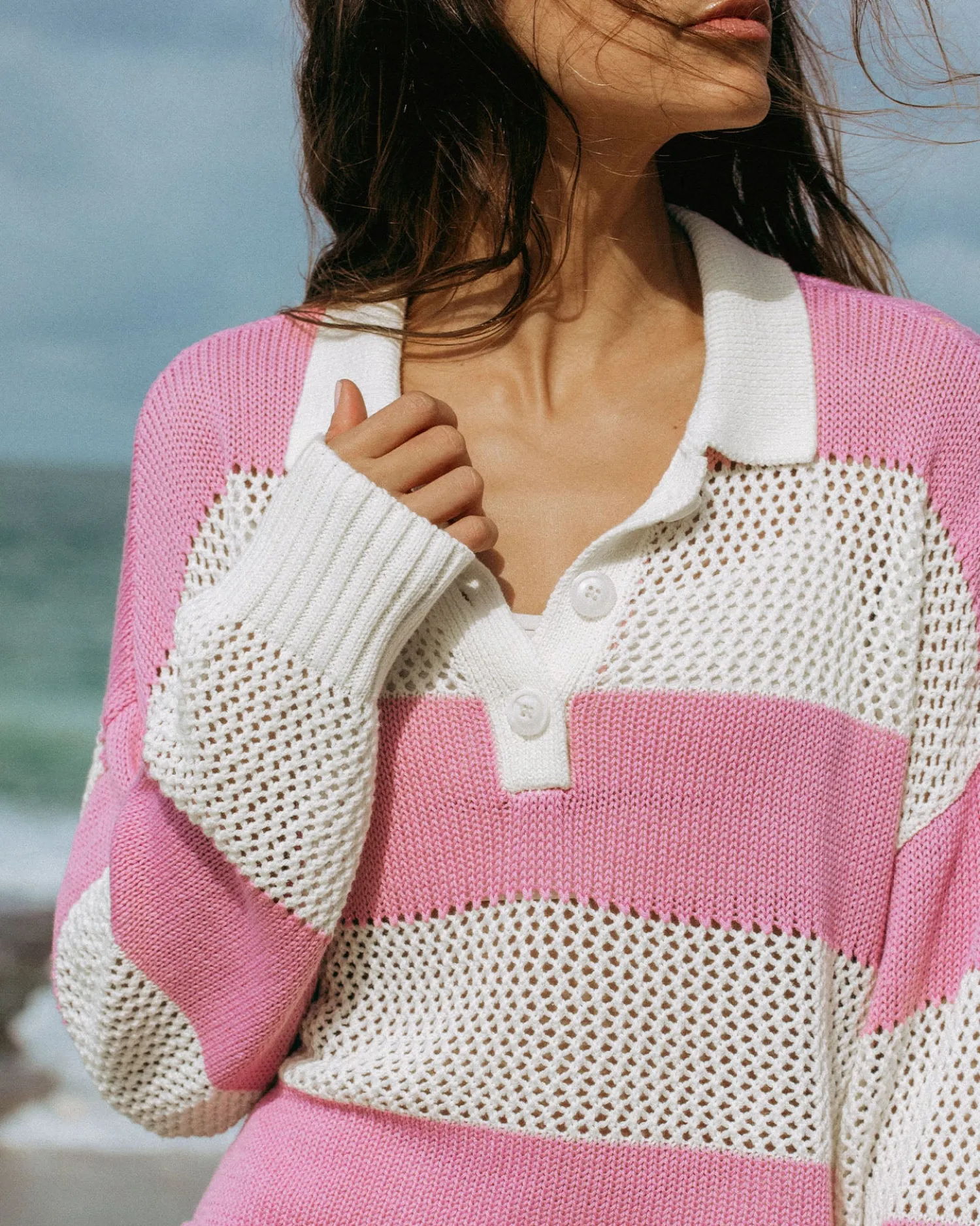 Online X Anthropologie Rugby Sweater - Pink Lady Sweaters|Tops