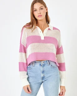 Online X Anthropologie Rugby Sweater - Pink Lady Sweaters|Tops