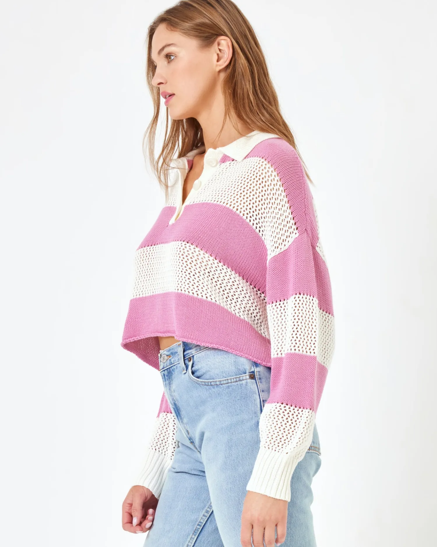 Online X Anthropologie Rugby Sweater - Pink Lady Sweaters|Tops