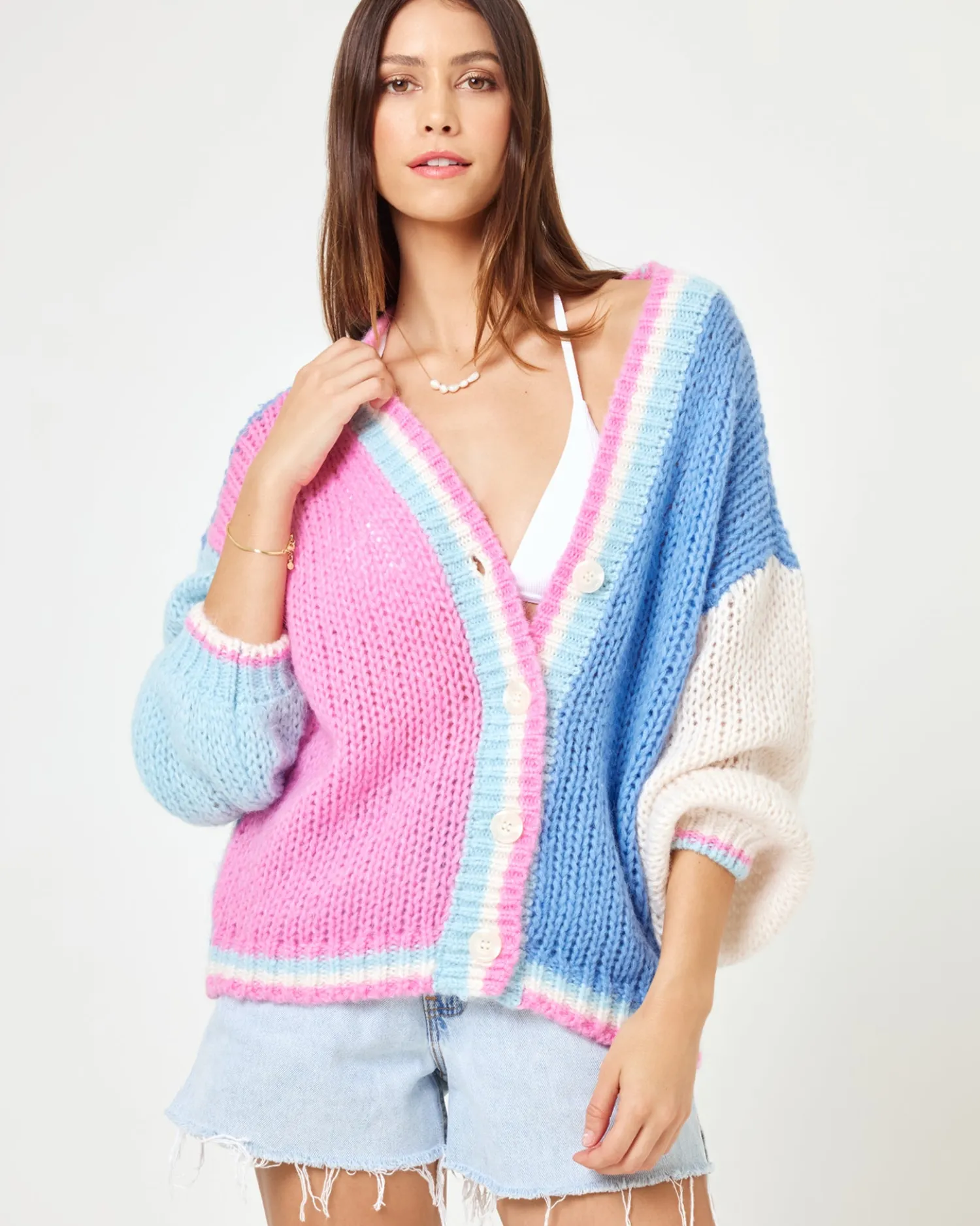 Discount x JVS Lido Cardigan - California Colorblock Sweaters