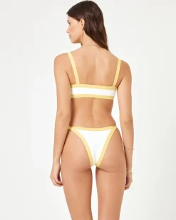 Clearance Mackenzie Bikini Bottom - Cream-Daisy Bitsy|Bikini Bottoms