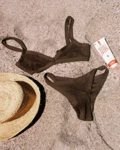 Clearance Mackenzie Bikini Bottom - Espresso Bitsy|Bikini Bottoms