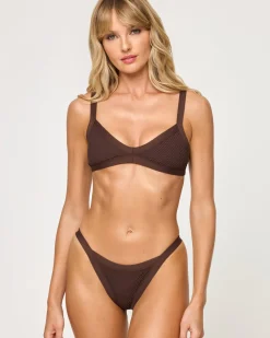 Clearance Mackenzie Bikini Bottom - Espresso Bitsy|Bikini Bottoms