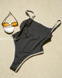 Clearance Nadia One Piece Swimsuit - Black-Cream One Pieces