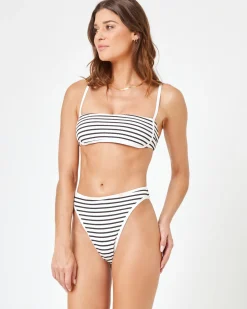 Fashion Nora Bikini Bottom - Sail Along Stripe High Waist|Bitsy